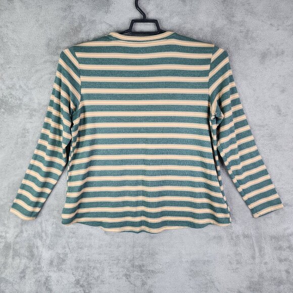 Women's American Eagle Outfitters Shirt Multicolor Striped Long Sleeve Size L - Picture 7 of 10